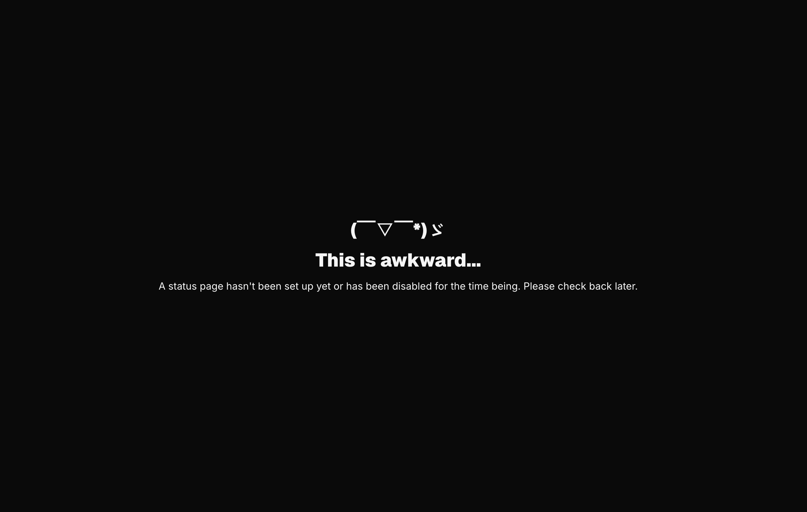 Status Page Disabled